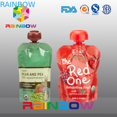 140ml 200ml পুনরায় সিজিবেড ডবল জিপার সঙ্গে শিশুর খাদ্য স্পাউথ পাউন্ড