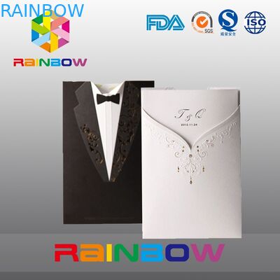 বিচিত্র প্রিন্ট সঙ্গে বিবাহের আমন্ত্রণ কার্ড জন্য বিলাসবহুল কাস্টমাইজড কাগজ ব্যাগ