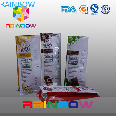 কাস্টম মুদ্রিত ফ্ল্যাট নীচে প্লাস্টিকের ব্যাগ, পরিষ্কার উইন্ডো সঙ্গে চতুর্ভুজ সীল ব্লক নীচে ব্যাগ