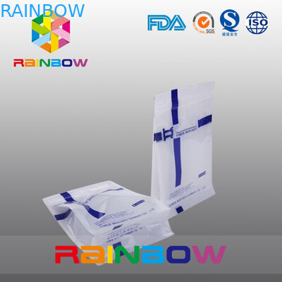 কাস্টম মুদ্রিত ফ্ল্যাট নীচে প্লাস্টিকের ব্যাগ, পরিষ্কার উইন্ডো সঙ্গে চতুর্ভুজ সীল ব্লক নীচে ব্যাগ