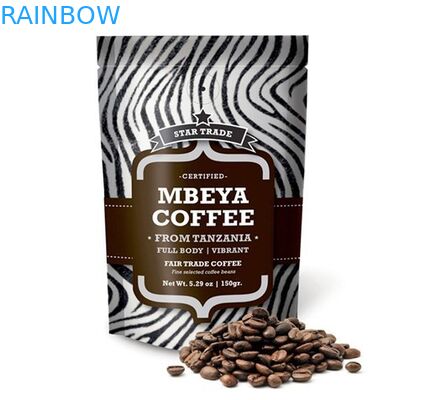 জপার, বাদামী কফি ব্যাগ খাদ্য ব্যাগ সঙ্গে ম্যাট অ্যালুমিনিয়াম ফয়েল কফি ব্যাগ স্ট্যান্ড আপ