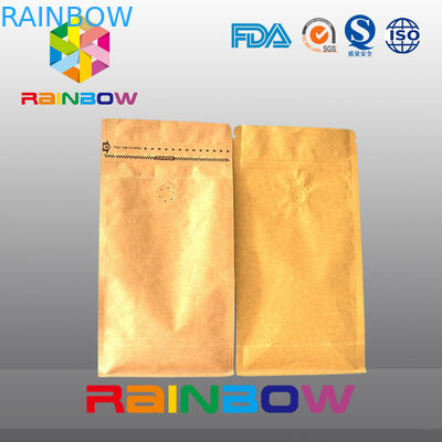 নীচে গসেট ভালভ সঙ্গে কফি প্যাকেজিং জন্য ziplock ব্যাগ আপ দাঁড়ানো