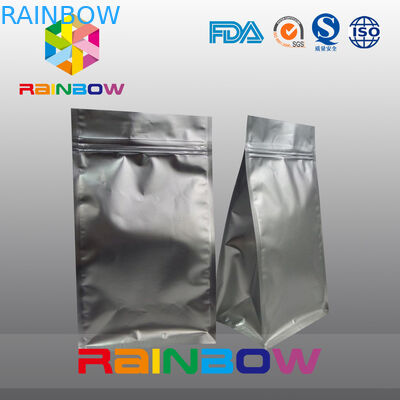 ম্যাট কালো 8 পাশ সীল কফি প্যাকেজিং নীচে গসেট ব্যাগ ziplock