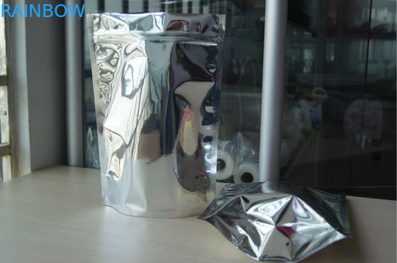 কাস্টমাইজড প্লেইন অ্যালুমিনিয়াম ফয়েল জিপলক ব্যাগ / ফয়েল পচ প্যাকেজিং আপ স্ট্যান্ড