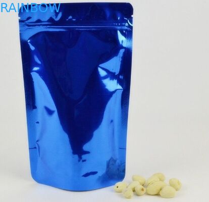 কাস্টমাইজড প্লেইন অ্যালুমিনিয়াম ফয়েল জিপলক ব্যাগ / ফয়েল পচ প্যাকেজিং আপ স্ট্যান্ড