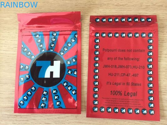 অ্যালুমিনিয়াম ফয়েল Potpourri জিপার এবং টিয়ার নোট সঙ্গে হার্বাল ধূপ প্যাকেজিং