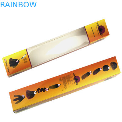 চুল এক্সটেনশন কাগজ বক্স প্যাকেজিং পরিষ্কার উইন্ডো, চুল এক্সটেনশন কাগজ বক্স সঙ্গে