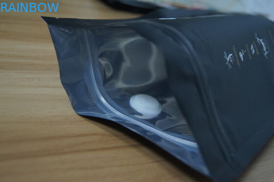 সমতল স্ট্যান্ড আপ অ্যালুমিনিয়াম ফয়েল কফি বীন প্যাকেজিং ব্যাগ Degassing ভালভ সঙ্গে