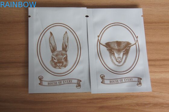 ম্যাট হোয়াইট মিনি জিপলক গ্রিপ সিল ব্যাগ স্পাইস / বীজ / হার্বাল ইনসেন্স প্যাকেজিংয়ের জন্য