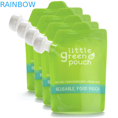 বটম গসেট এবং কর্নার স্পাউট সঙ্গে বিশুদ্ধ মুদ্রণ শিশুর খাদ্য স্পাউট পাউচ