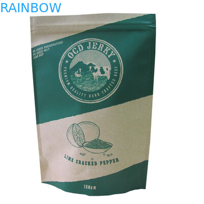 কাস্টম মুদ্রিত অ্যালমন ক্র্যাফট কাগজ প্যাকেজিং ব্যাগ শুকনো খাদ্য প্যাকেজিং