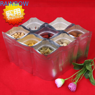 ফয়েল ল্যামিনেট প্লাস্টিক পাইচ প্যাকেজিং Reclosable মাইলার Ziplock ব্যাগ লাল Mylar জিমার ব্যাগ