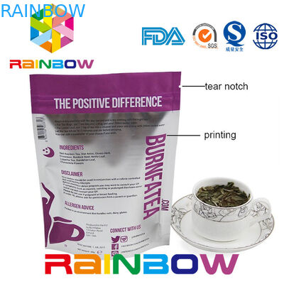 জিপার এবং বটম গসেটের সাথে চা বক্সের জন্য পুনরুদ্ধারযোগ্য বাল্ক প্লাস্টিকের পাইচ প্যাকেজিং