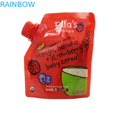 Doypack পুনর্ব্যবহারযোগ্য শিশুর খাদ্য Pouches কোণার স্পাউট সঙ্গে BPA বিনামূল্যে