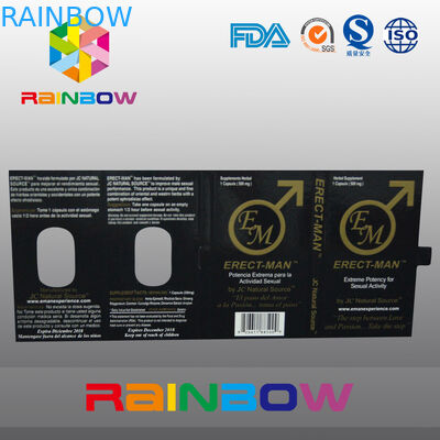 কার্ড কাস্টমাইজড ডিজাইন সহ 100% ERECT-MEN যৌন পিল প্যাকেজিং বাক্স