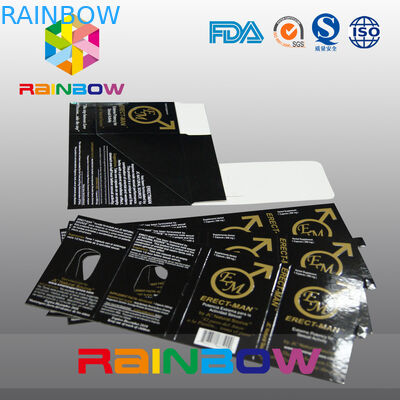 কার্ড কাস্টমাইজড ডিজাইন সহ 100% ERECT-MEN যৌন পিল প্যাকেজিং বাক্স