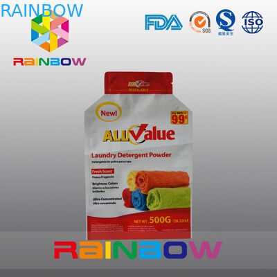 500g লন্ড্রি ডিটারজেন্ট পাউডার / ওয়াশিং পাউডার জন্য নিজস্ব মুদ্রণ প্লাস্টিক প্যাকেজিং ব্যাগ