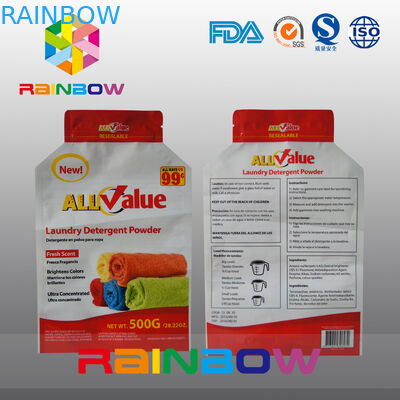 500g লন্ড্রি ডিটারজেন্ট পাউডার / ওয়াশিং পাউডার জন্য নিজস্ব মুদ্রণ প্লাস্টিক প্যাকেজিং ব্যাগ