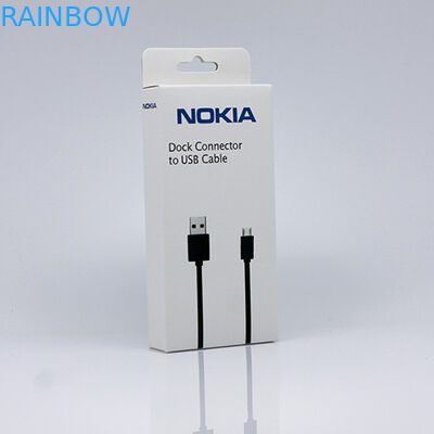 কাস্টম মুদ্রিত লোগো সঙ্গে ইউএসবি কেবল প্যাকেজিং জন্য কাগজ বক্স প্যাকেজিং ঝুলন্ত