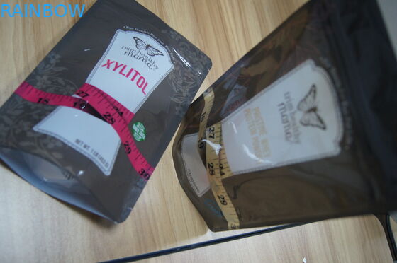 প্লাস্টিক প্রোটিন পাউডার / চিনি / মিষ্টান্ন কাস্টম প্যাকেজিং ব্যাগ Ziplock আপ স্ট্যান্ড