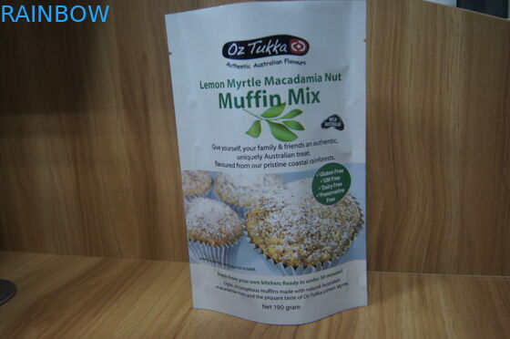 প্লাস্টিক প্রোটিন পাউডার / চিনি / মিষ্টান্ন কাস্টম প্যাকেজিং ব্যাগ Ziplock আপ স্ট্যান্ড