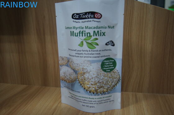 আলগা মুদ্রিত স্ট্যান্ড আপ অ্যালুমিনিয়াম ফয়েল কুকি প্যাকেজিং পাউচ শীর্ষ তাপ সীল