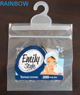 প্লাস্টিক পরিষ্কার সাফ খপ্পর সিল Colthes হ্যাঙ্গার / স্লাইডিং জipper সঙ্গে প্যাকেজিং পাউন্ড