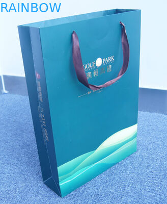 ফ্ল্যাট নীচে প্রিন্টেড কাস্টম কraft কাগজ Drawstring সঙ্গে কেনাকাটা ব্যাগ