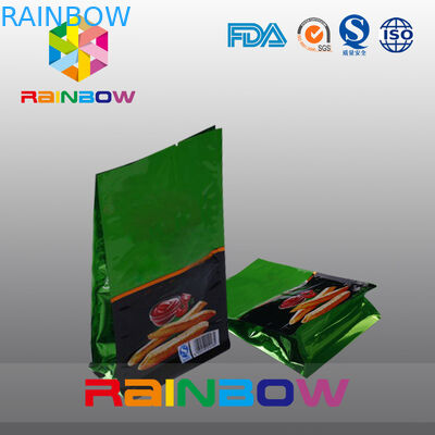 অ্যালুমিনিয়াম ফয়েল প্লাস্টিক ব্যাগ, ফ্ল্যাট নীচে 8 স্নেক খাদ্য / ফরাসি Fries জন্য সীল পাউন্ড