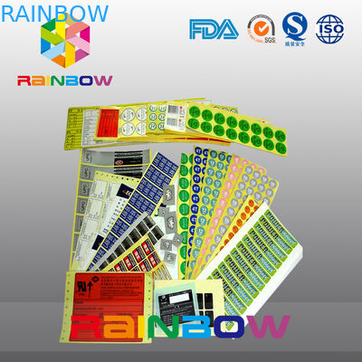 কাস্টম মুদ্রিত রঙিন সঙ্কুচিত আঠালো লেবেল স্বয়ং আঠালো কাগজ স্তরিত খাদ্য লেবেল