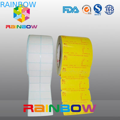 কোন মুদ্রণ হোয়াইট / রঙিন খালি কাগজ রোল প্লেইন স্বনির্ধারিত আকার সঙ্গে স্ব আঠালো লেবেল