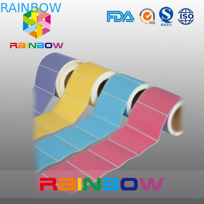 কোন মুদ্রণ হোয়াইট / রঙিন খালি কাগজ রোল প্লেইন স্বনির্ধারিত আকার সঙ্গে স্ব আঠালো লেবেল