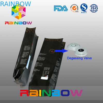 কাস্টমাইজড ডিজাইন অ্যালুমিনিয়াম ফয়েল কফি পাউন্ড / সাইড গসেট 5 বিবি কফি ব্যাগ ভালভ সঙ্গে