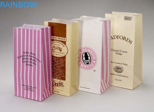 কাস্টমাইজড লোগো ক্রাফ্ট পেপার ব্যাগ ফাস্ট ফুড / ব্রেড / শপিং ব্যাগ দূরে নিয়ে যান