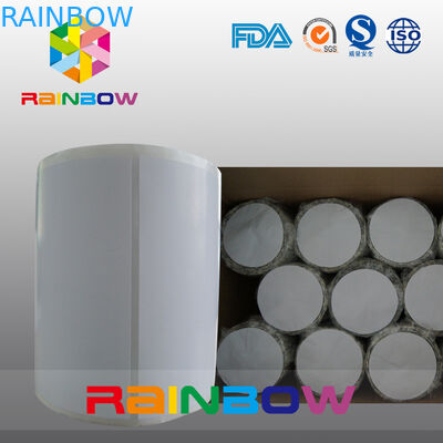 কোন মুদ্রণ হোয়াইট / ফাঁকা কাগজ রোল সমতল আয়তক্ষেত্র সঙ্কুচিত লেবেল কাস্টম আকার