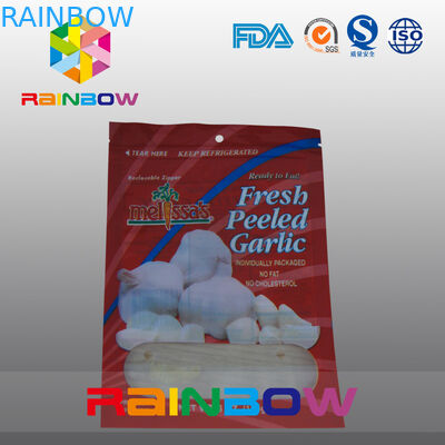 লাল / সাদা মাইলার প্লাস্টিকের উইন্ডো ব্যাগ জিপারের সাথে শীর্ষ / খাবারের জন্য নতুন গ্লেলিক