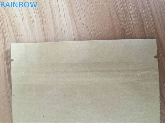 কাস্টমাইজড পেপার ব্যাগ ফ্ল্যাট ক্রাফ্ট পেপার রেইন ফয়েল তিন সাইড সীল শীর্ষ জিপ লক ব্যাগ