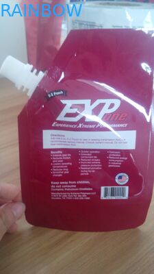 এফডিএ স্ট্যান্ডার্ড লাল তরল প্যাকেজিং প্লাস্টিকের ব্যাগ / নমনীয় স্ট্যান্ড আপ থুতু