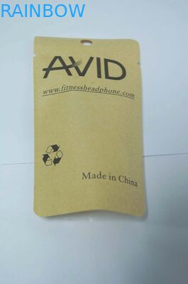 স্বচ্ছ ফ্রন্ট ব্রাউন খসড়া কাগজ প্যাকেজিং ব্যাগ তাপ সীল পাউন্ড ছোট গোলাকার হ hang সঙ্গে