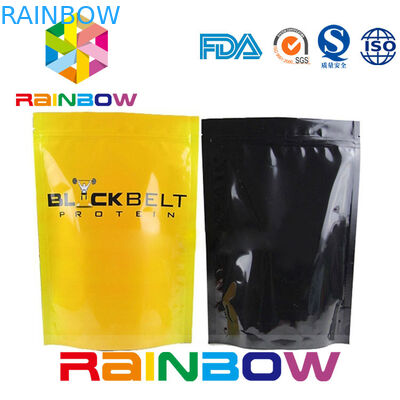চকচকে স্ট্যান্ড আপ সম্পূরক অ্যালুমিনিয়াম ফয়েল পচ প্যাকেজিং জিপ লক পাউডার ব্যাগ