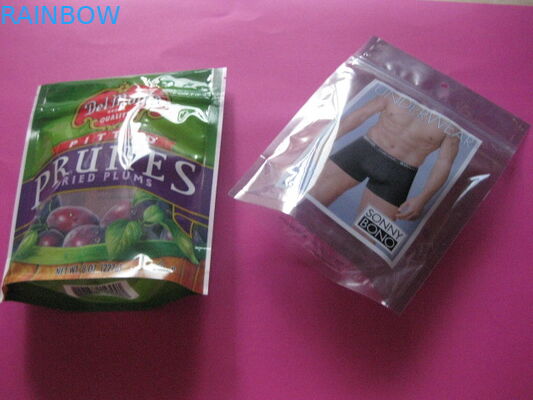 প্লাস্টিকের স্ট্যান্ড আপ জিমার কাস্টম মুদ্রণ গার্মেন্টস প্যাকেজিং ব্যাগ underware জন্য