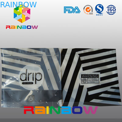 পরিষ্কার উইন্ডো এবং জipper সঙ্গে চকচকে আইস ক্রিম প্লাস্টিকের পাইচ আপ স্ট্যান্ড আপ