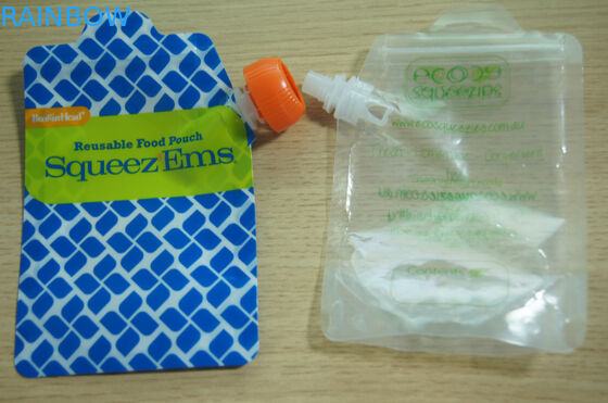 Reeseableable খাদ্য গ্রেড স্ট্যান্ড আপ Ziplock শিশুর খাদ্য সাইড স্পাউট ব্যাগ কাস্টম মুদ্রিত