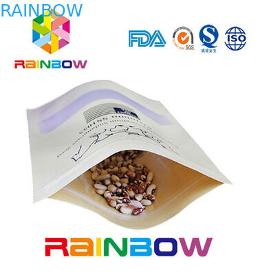 ফ্লিট নীচে বাদামী কাস্টমাইজড কাগজ ব্যাগ / জ্রিপার সঙ্গে ক্র্যাফট কাগজ ব্যাগ