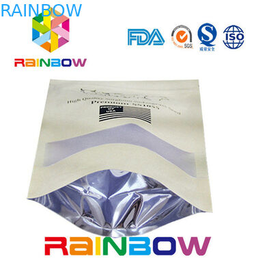 ফ্লিট নীচে বাদামী কাস্টমাইজড কাগজ ব্যাগ / জ্রিপার সঙ্গে ক্র্যাফট কাগজ ব্যাগ