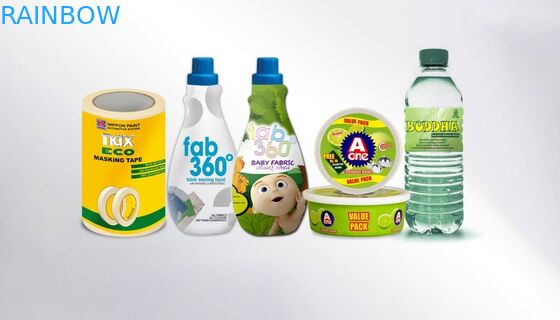 দুধ হোয়াইট পিভিসি / পিইটি সঙ্কুচিত লেপা লেবেল তাপ সংবেদনশীল গ্র্যাভিচ মুদ্রণ