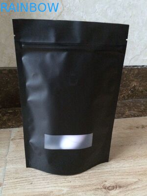 পুনর্ব্যবহারযোগ্য অ্যালুমিনিয়াম ফয়েল পচ প্যাকেজিং Laminated স্ট্যান্ড আপ উইন্ডো সঙ্গে ম্যাট Mylar পাউন্ড