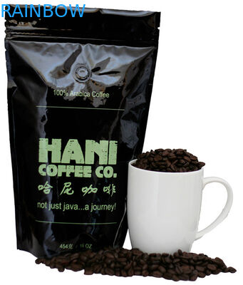 কফি চা দাঁড়ানো অ্যালুমিনিয়াম ফয়েল পচ প্যাকেজিং ক্রিড়া জিপলক ব্যাগ 250g 500g