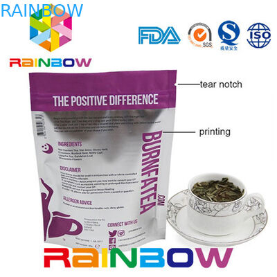 সাইড Gusseted ডয়াই প্যাক ক্রাফ্ট কাগজ চা প্যাকেজিং ব্যাগ অ্যালুমিনিয়াম ফয়েল প্লাস্টিক Ziplock পাউচ