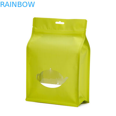 খাঁচা কাগজ চা প্যাকেজিং ব্যাগ ziplock সঙ্গে অ্যালুমিনিয়াম প্লাস্টিক প্যাকেজিং ব্যাগ আপ দাঁড়ানো